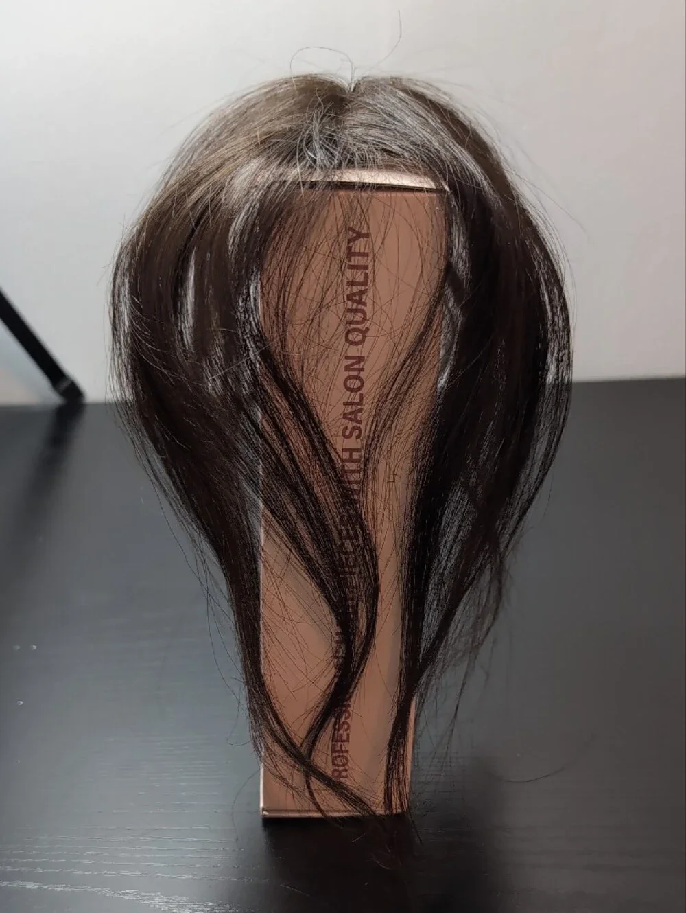 10 Inch 13x3 Dark Brown 360 Coverage Clip In Human Hair Topper With Wispy Bangs